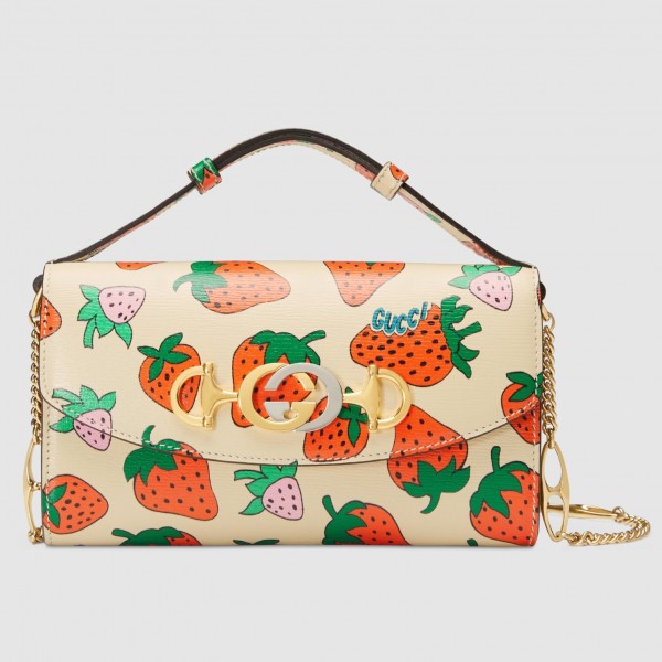 Gucci Zumi Strawberry Print Mini Bag - Coyze