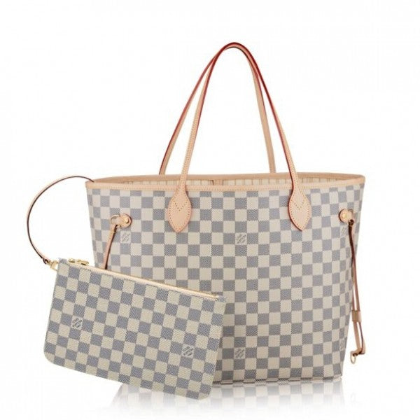 Louis Vuitton Neverfull MM Bag Damier Azur N41361 - Coyze